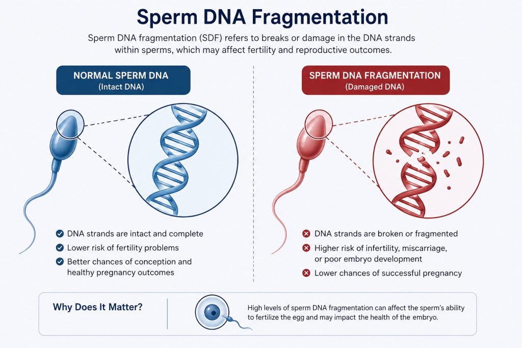 Fertility Is a Team Sport: Why We Always Assess and Treat Both Partners 2 Sperm DNA fragmentation - Almond Wellness Centre