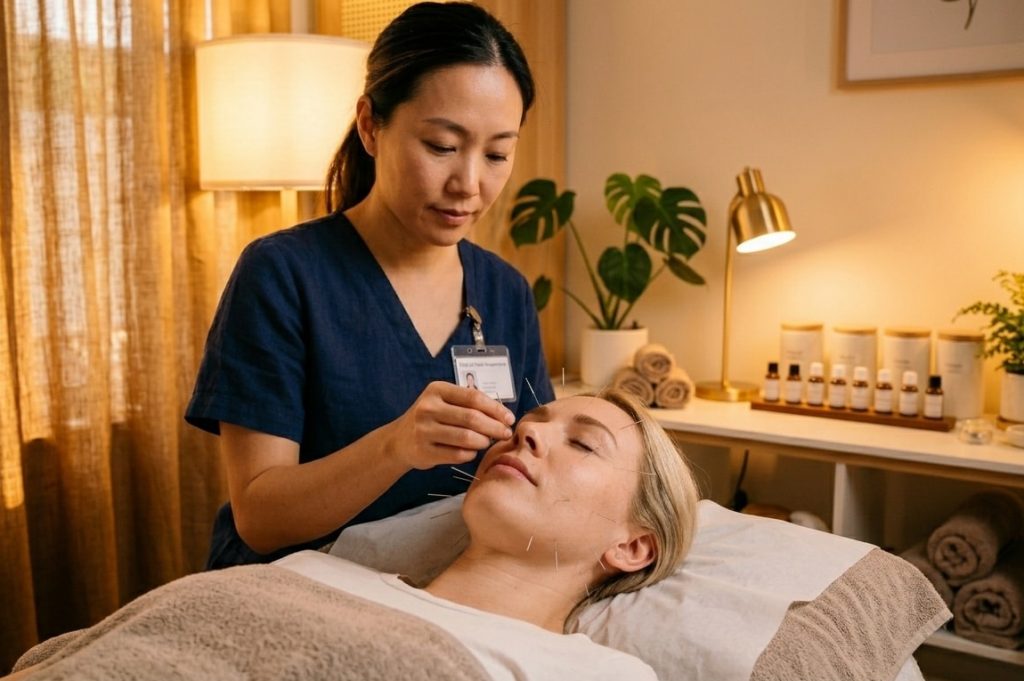 墨尔本中医针灸-杏林中医中心 8 facial cosmetic acupuncture Melbourne at Almond Wellness Centre