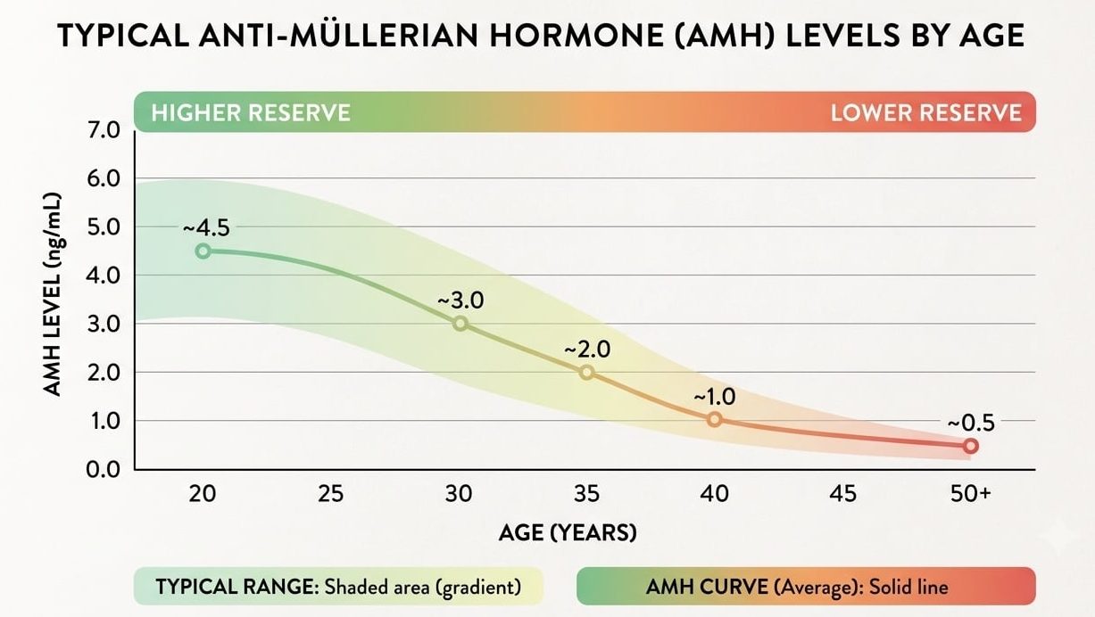 What Your AMH Result Means - and What It Doesn't 9 typical AMH Levels by age