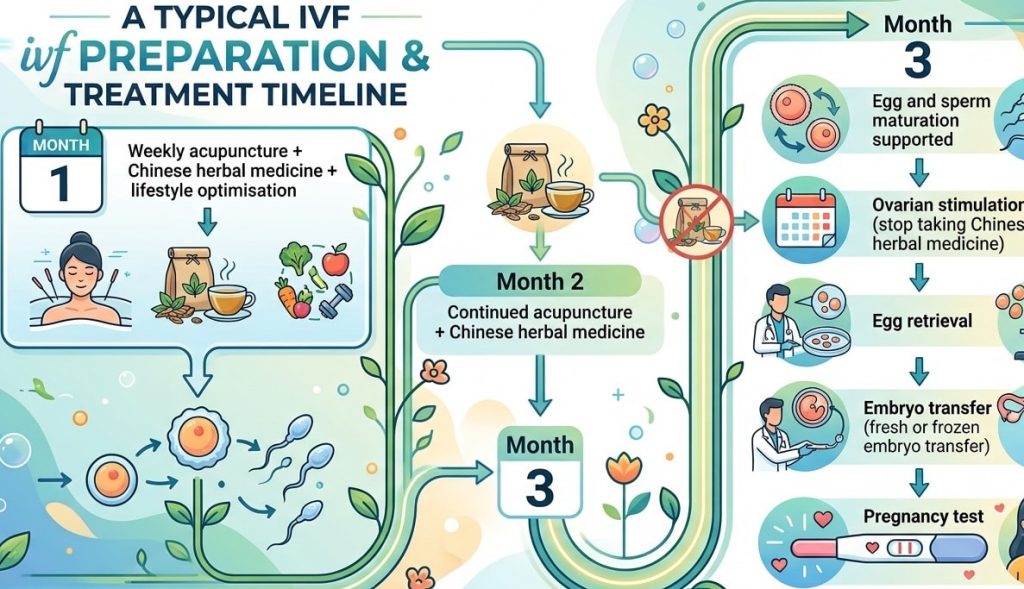 IVF Preparation Melbourne 3 Chinese medicine acupuncture IVF preparation timeline